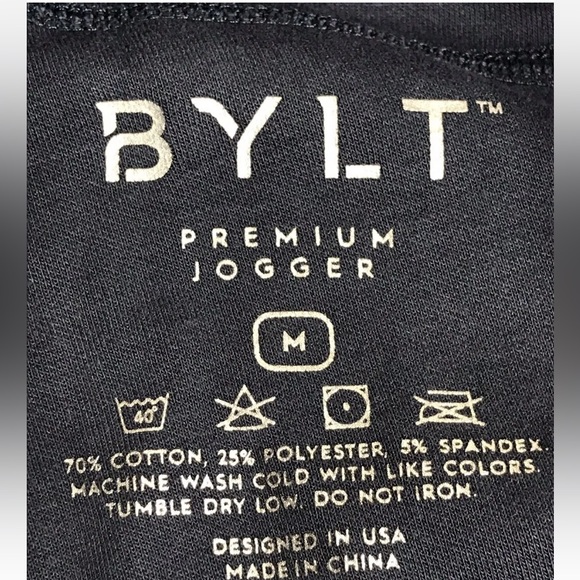 BYLT Premium Jogger Men M Blue Black Trim Drawstring Sweatpants Active Pockets - Picture 9 of 14